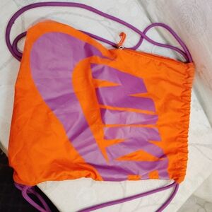 Nike Orange and Purple Drawstring Bag